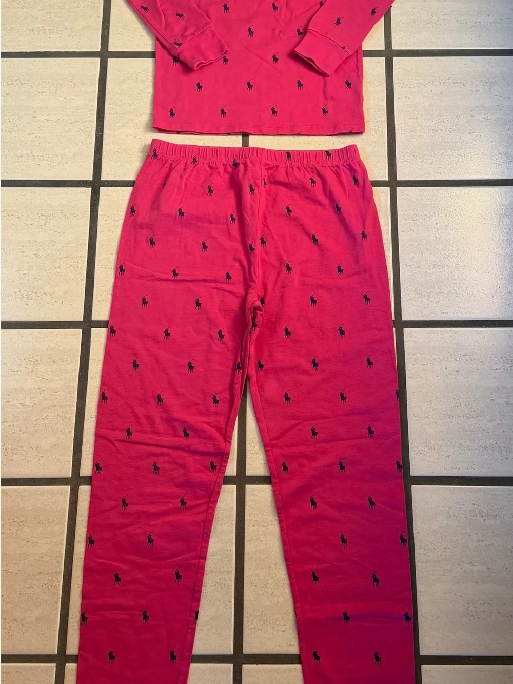 Ralph Lauren Kids Pink Polo Pony Pajama Set New Size 12